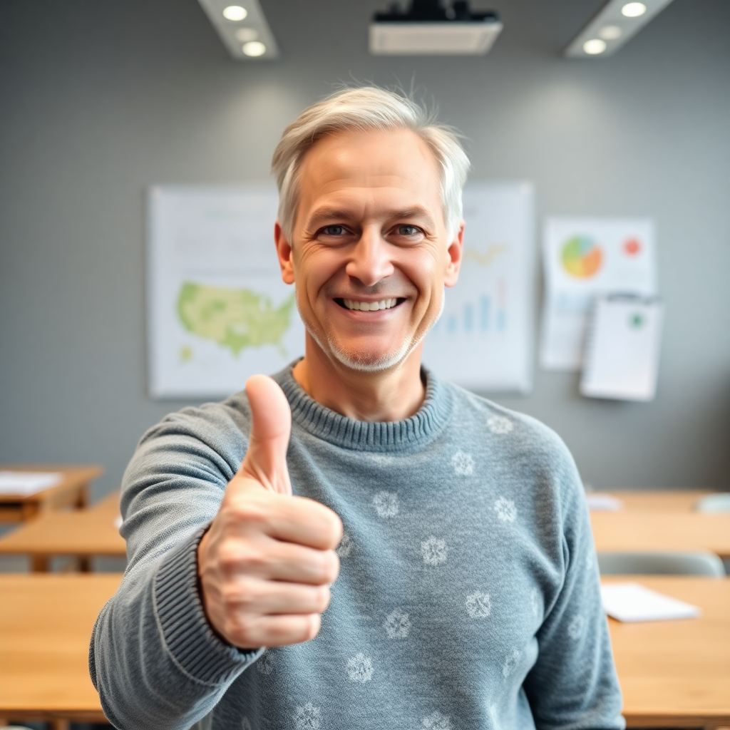 Andris Liepa showing a thumbs up